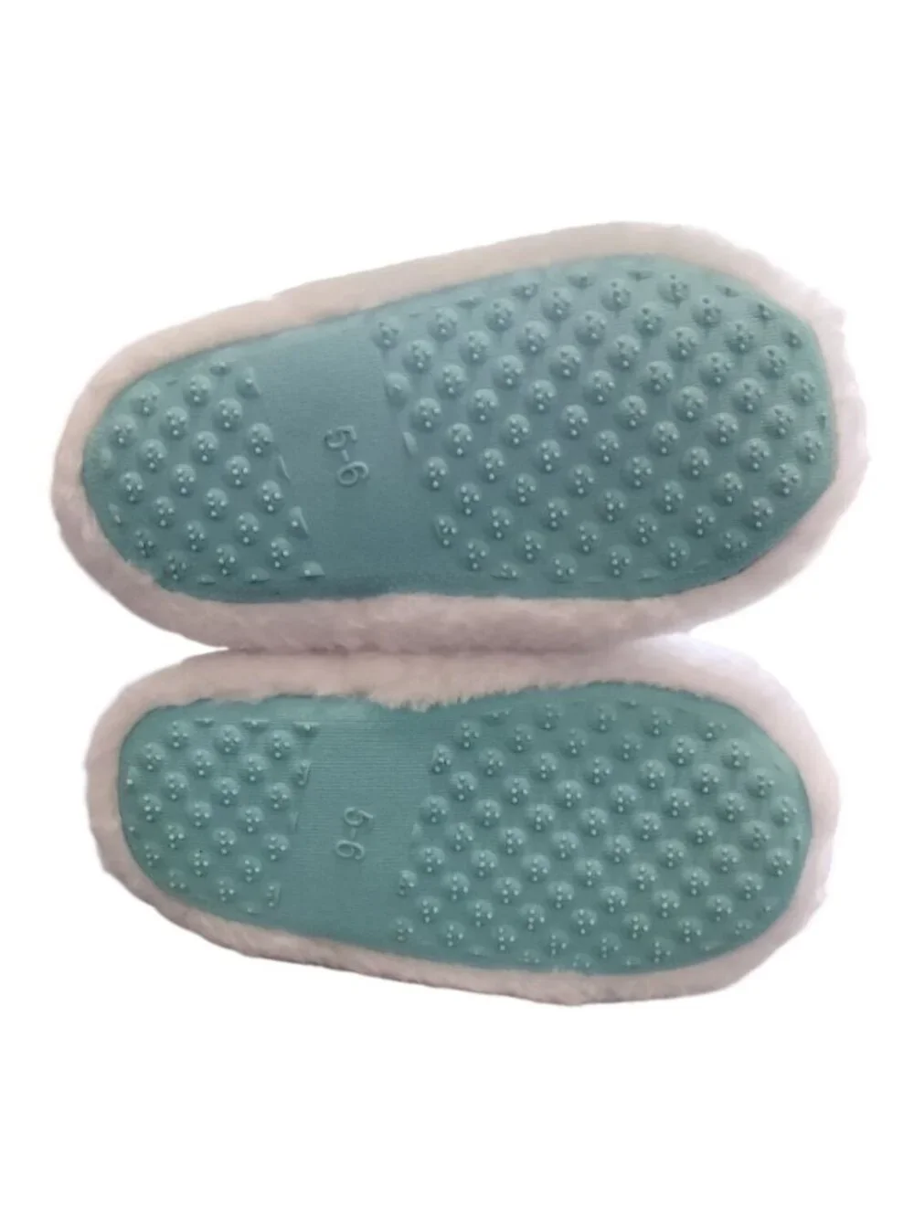 Disney Frozen Kids Size 5-6 Bootie Slippers With Sparkly Sequins & Faux Fur Cuff